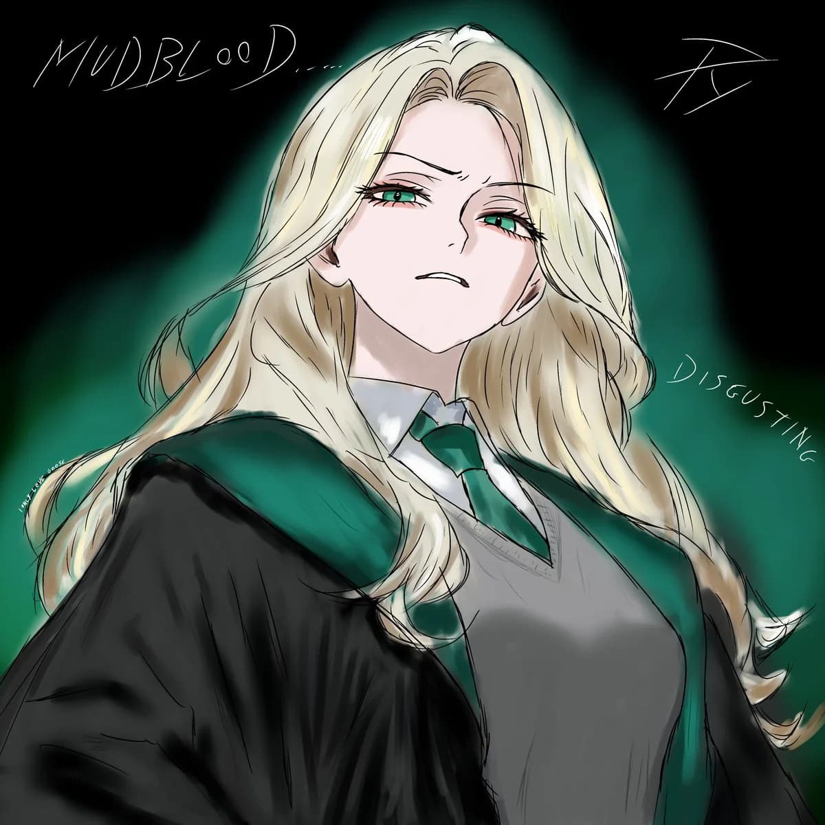 A Slytherin stare, by @ProjectYumi